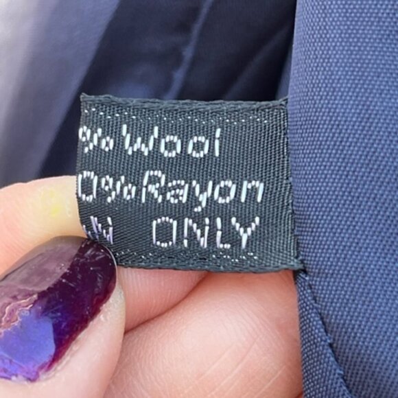 Peabody House NWT Women's Vintage Navy Blue Pinstripe Suit Skirt Set Size 11/12 - Picture 16 of 16